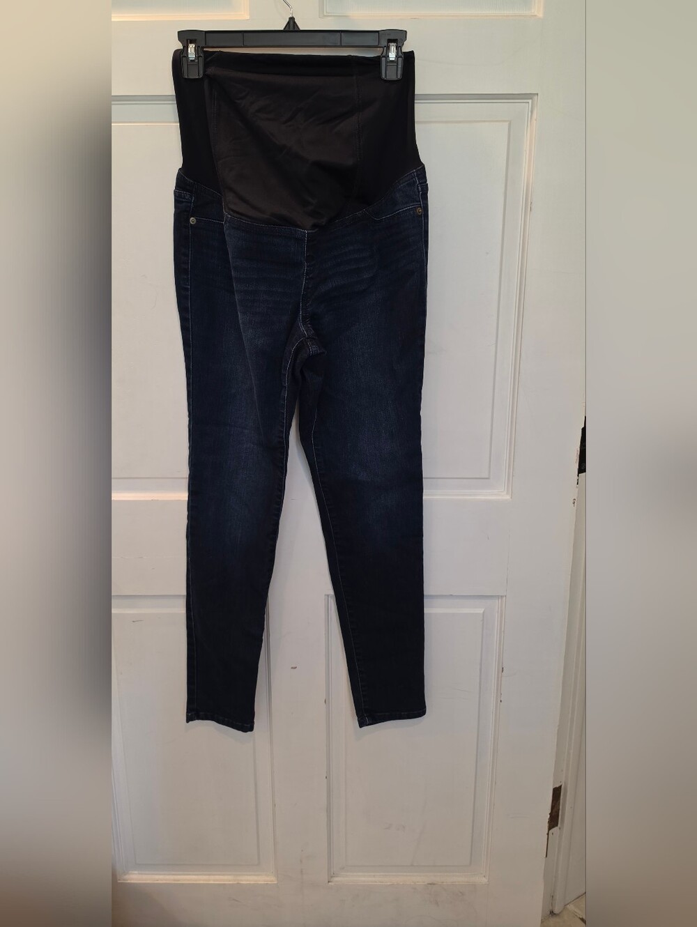 Isabel Maternity by Ingrid & Isabel Dark Blue Skinny Jeggings with Black Panel